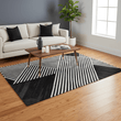 Bosie Safira Large Black And White Hair on Leather Rug