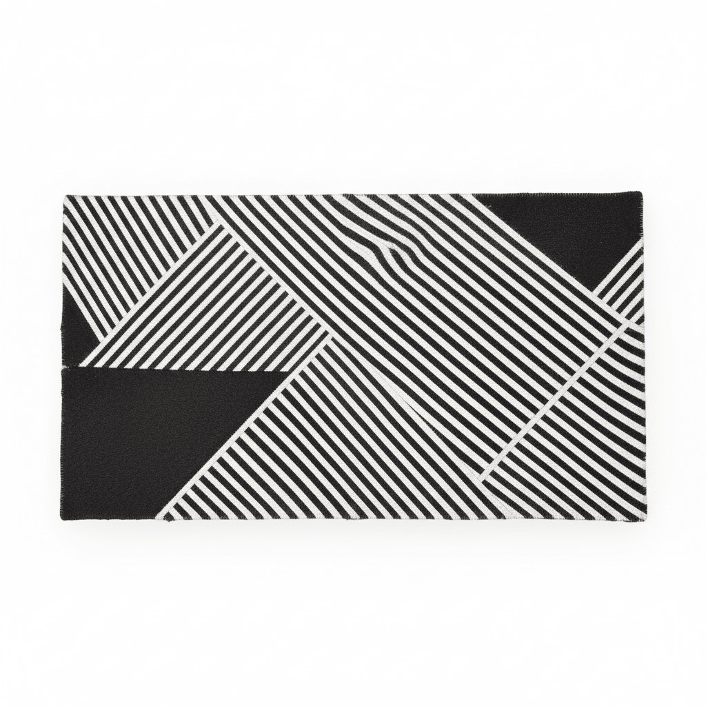 Bosie Safira Large Black And White Hair on Leather Rug