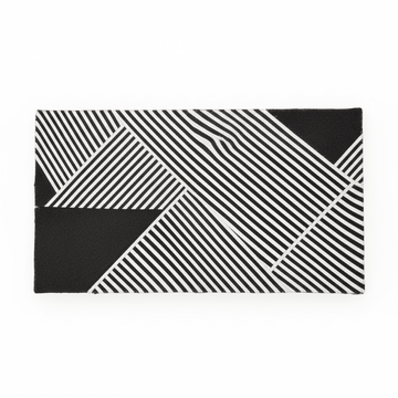 Bosie Safira Large Black And White Hair on Leather Rug