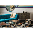 Bosie Safira Large Geometric Striped Hair on Leather Patchwork Rug