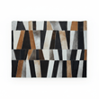 Bosie Safira Large Geometric Striped Hair on Leather Patchwork Rug