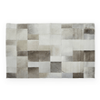 Bosie Safira Large Grey Hair on Leather Patchwork Rug
