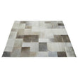 Bosie Safira Large Grey Hair on Leather Patchwork Rug