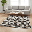 Bosie Safira Large Hair on Leather Hexagon Patchwork Rug