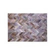 Bosie Safira Small Grey Hair on Leather Chevron Patchwork Rug
