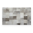 Bosie Safira Small Grey Hair on Leather Patchwork Rug