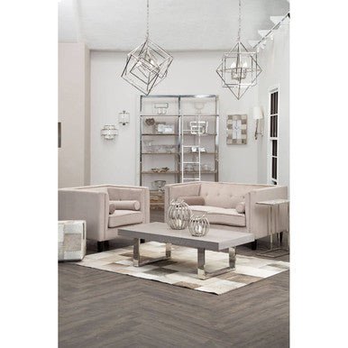 Bosie Safira Small Grey Hair on Leather Patchwork Rug