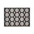 Bosie Safira Small Grey Rug with Black Hair on Leather