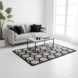 Bosie Safira Small Grey Rug with Black Hair on Leather