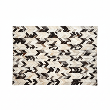Bosie Safira Small Hair on Leather Chevron Patchwork Rug