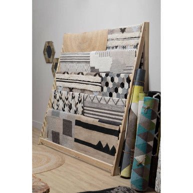 Bosie Safira Small Hair on Leather Chevron Patchwork Rug