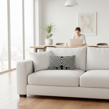 Bosie Ozella Black And White Cushion