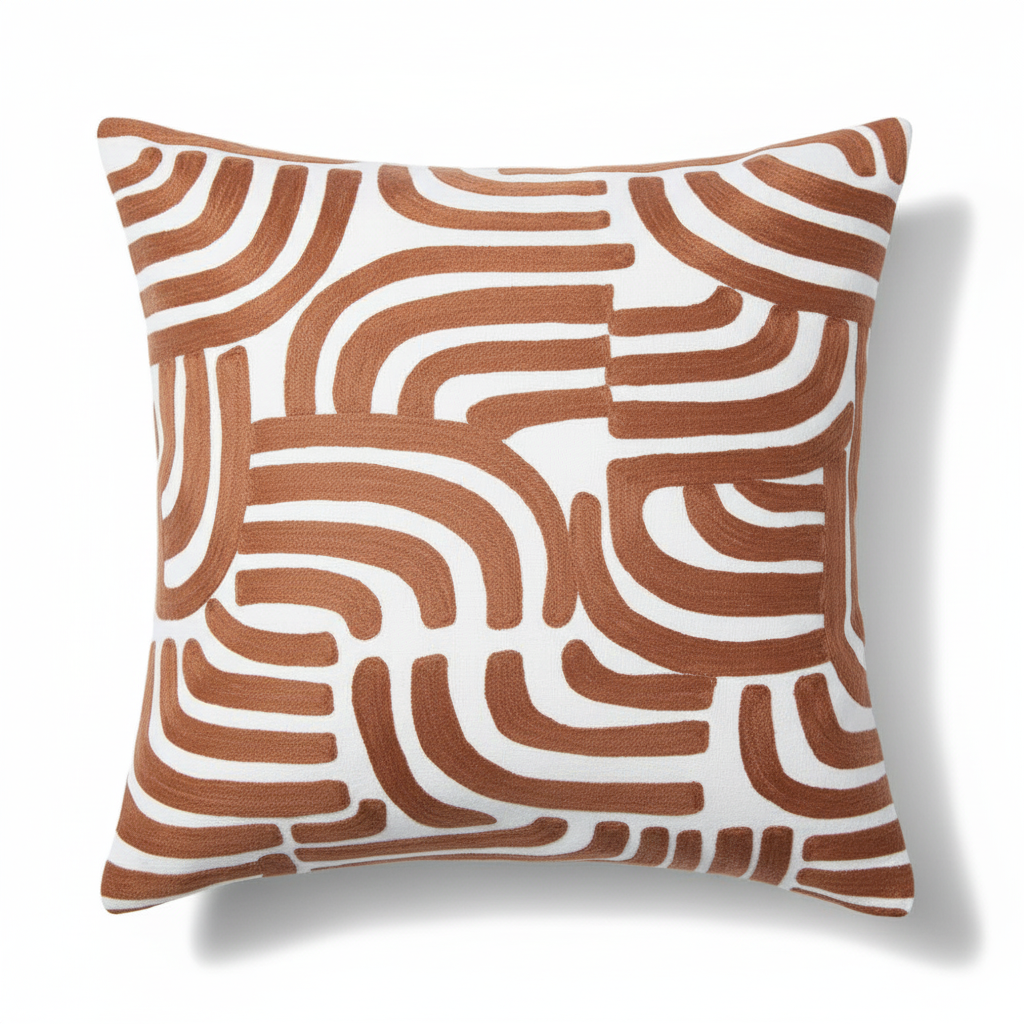 Bosie Ozella Natural And Terracotta Square Cushion
