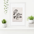 Botanical Artwork Neutral Chrysanthemum Ink-Style Floral Wall Art Prints | Set of 3