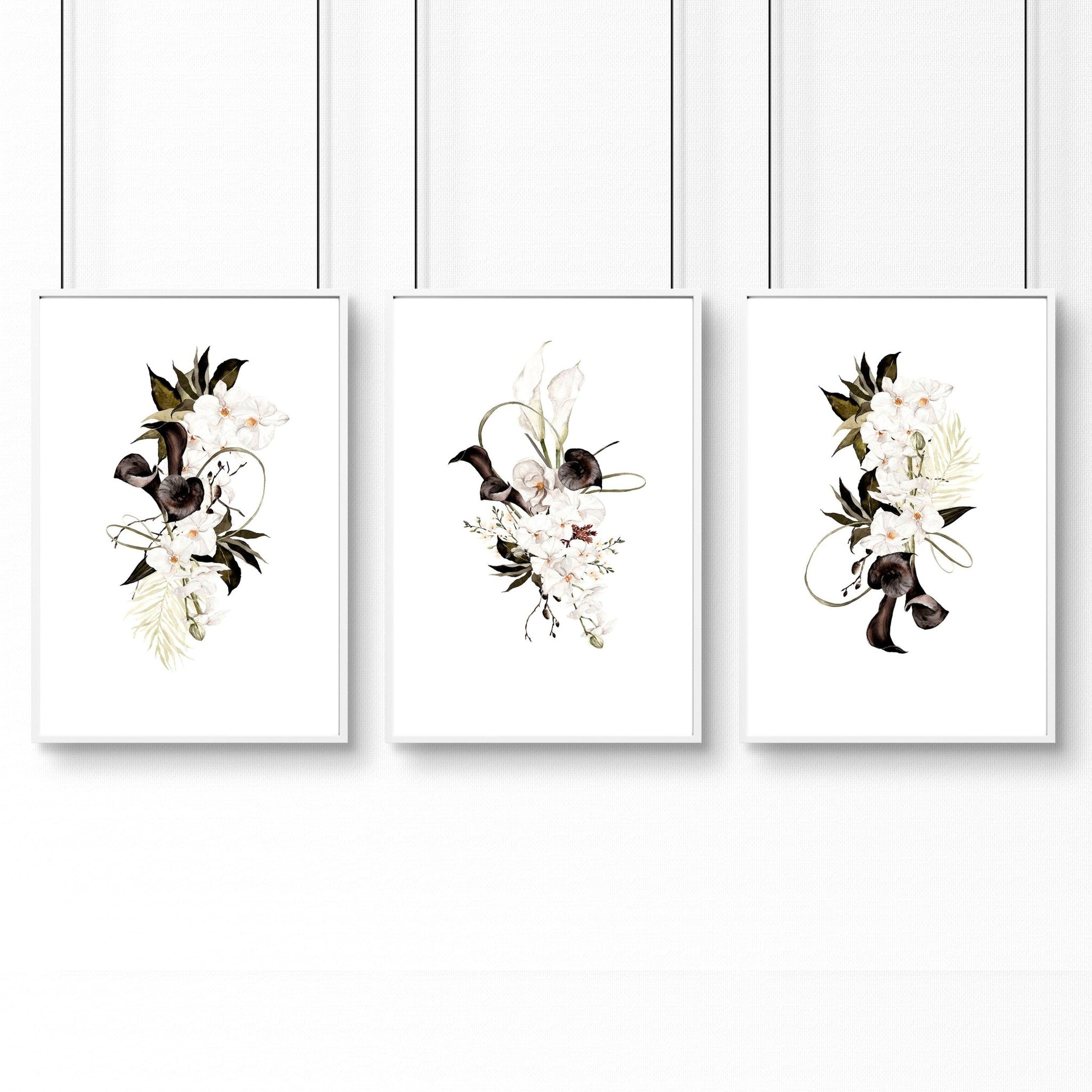 Botanical Bedroom Decor | Set of 3 wall art prints