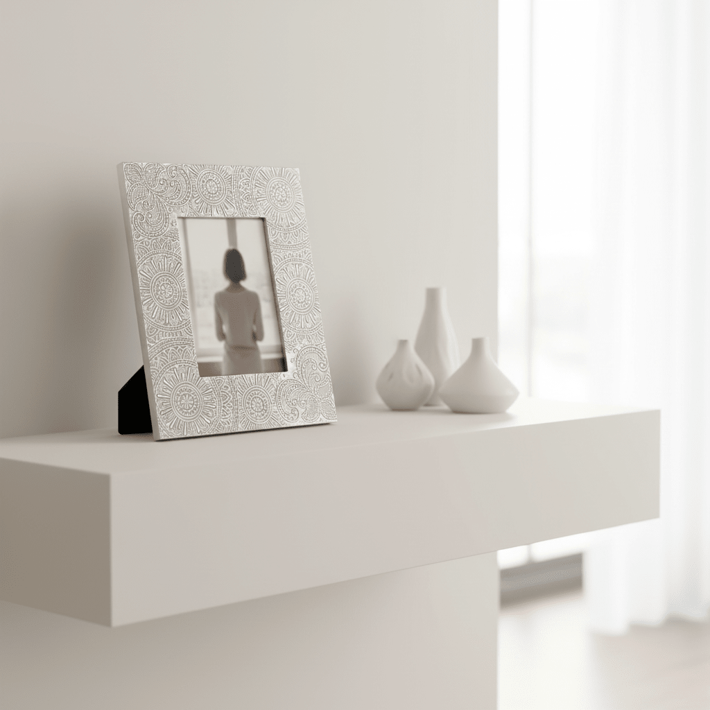 Bowerbird 5X7 Silver Etched Photo Frame