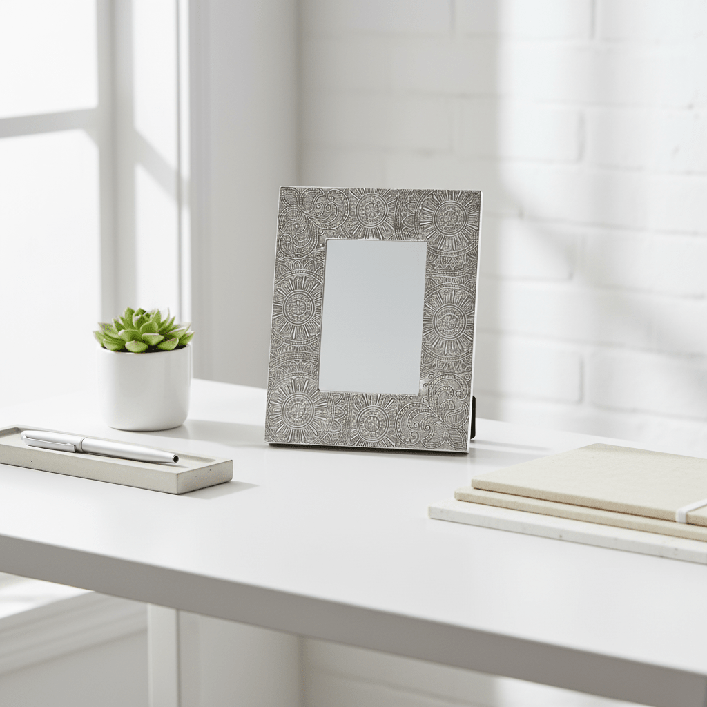 Bowerbird 5X7 Silver Etched Photo Frame