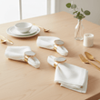 Bowerbird Agata Grey And Gold Napkin Rings