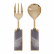 Bowerbird Agata Grey And Gold Serving Set