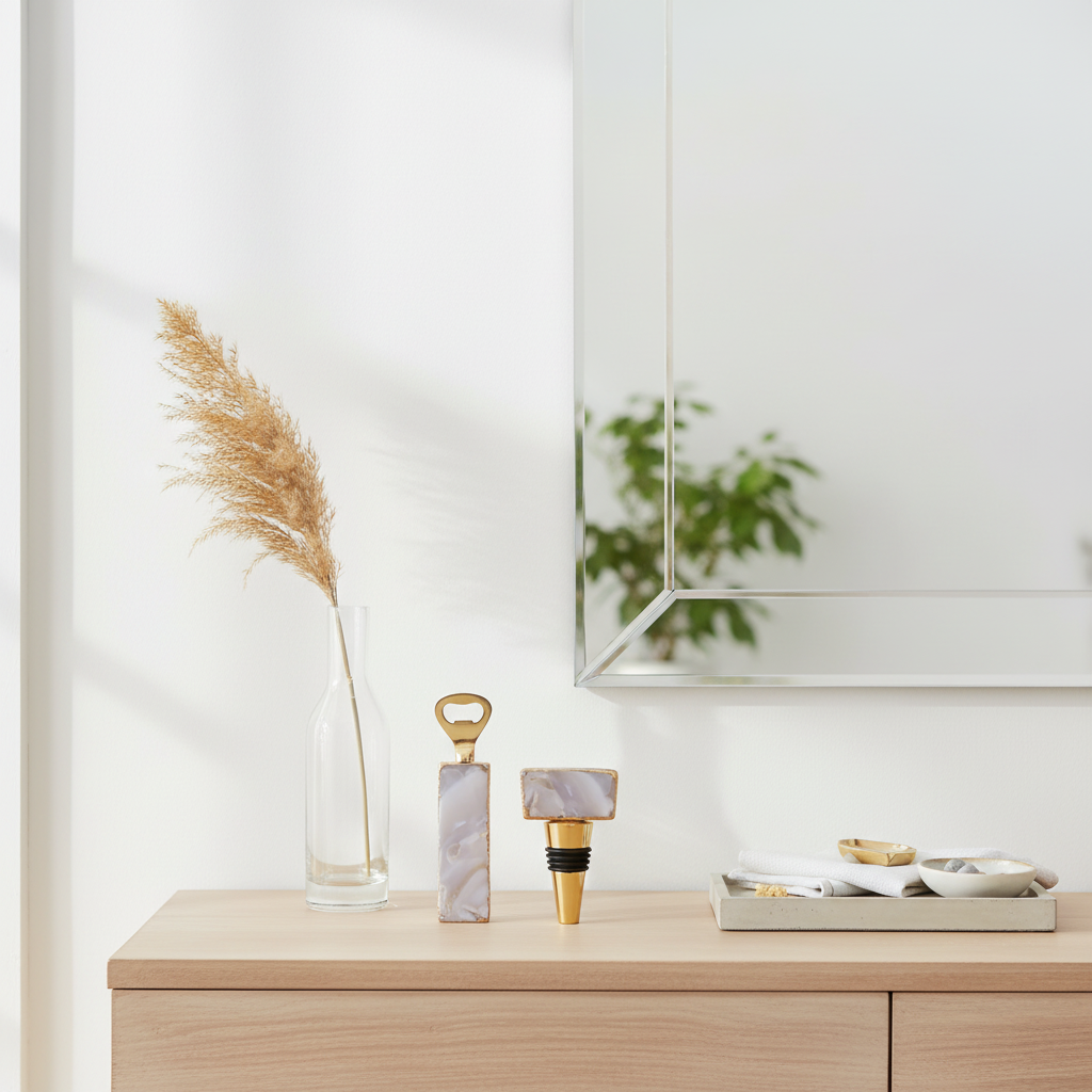 Bowerbird Agata Natural Bottle Opener And Stopper Set