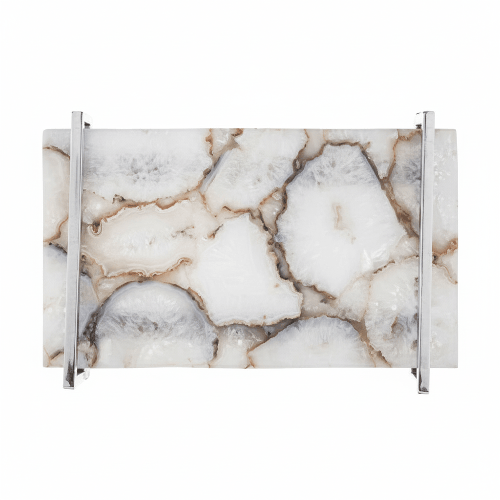 Bowerbird White Agate Large Tray