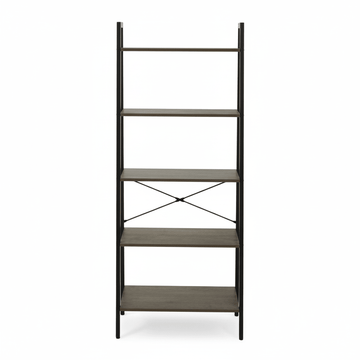 Bradbury Five Tier Dark Oak Veneer Ladder Shelf Unit