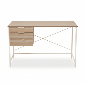 Bradbury Light Oak Veneer Desk With Drawers