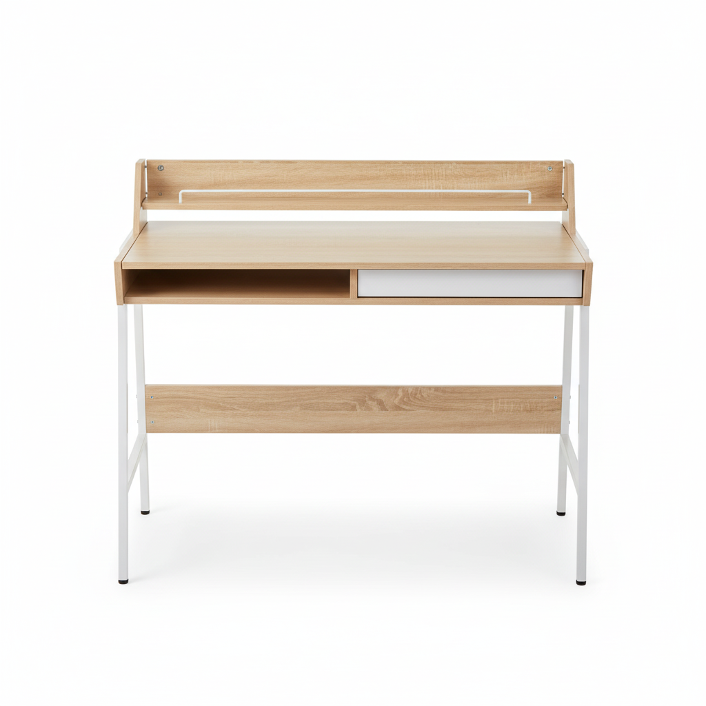 Bradbury Natural Oak Veneer Desk With Drawers