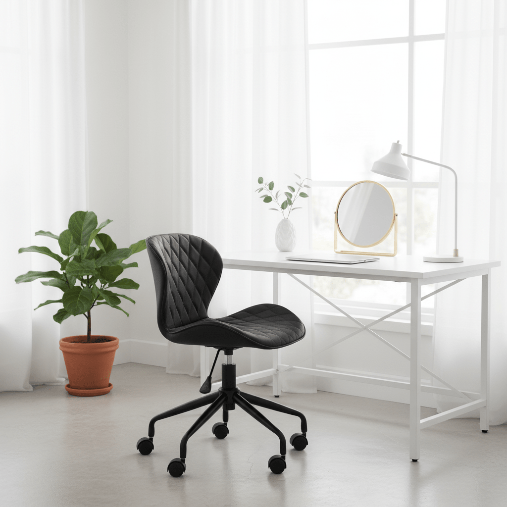 Brent Black Armless Home Office Chair