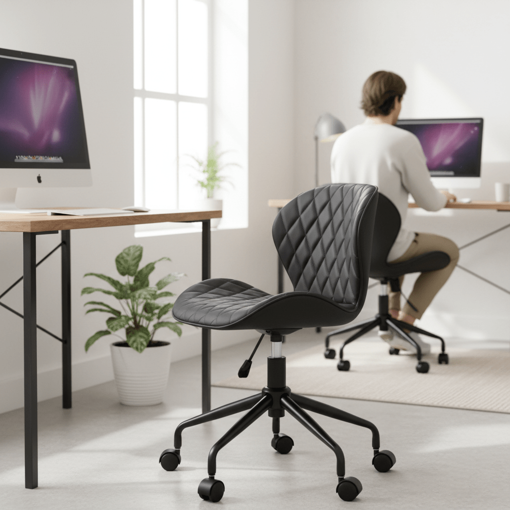 Brent Black Armless Home Office Chair