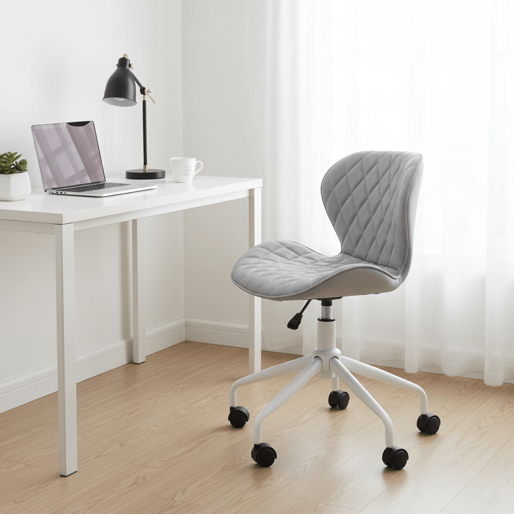 Brent Grey And White Home Office Chair