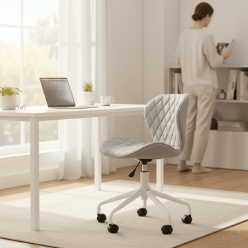 Brent Grey And White Home Office Chair