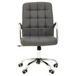 Brent Grey Leather Effect And Chrome Home office Chair
