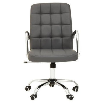 Brent Grey Leather Effect And Chrome Home office Chair