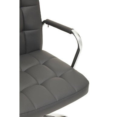 Brent Grey Leather Effect And Chrome Home office Chair