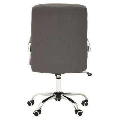 Brent Grey Leather Effect And Chrome Home office Chair
