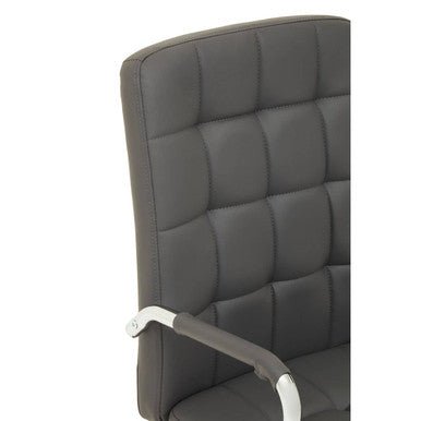 Brent Grey Leather Effect And Chrome Home office Chair