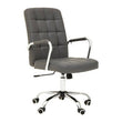 Brent Grey Leather Effect And Chrome Home office Chair