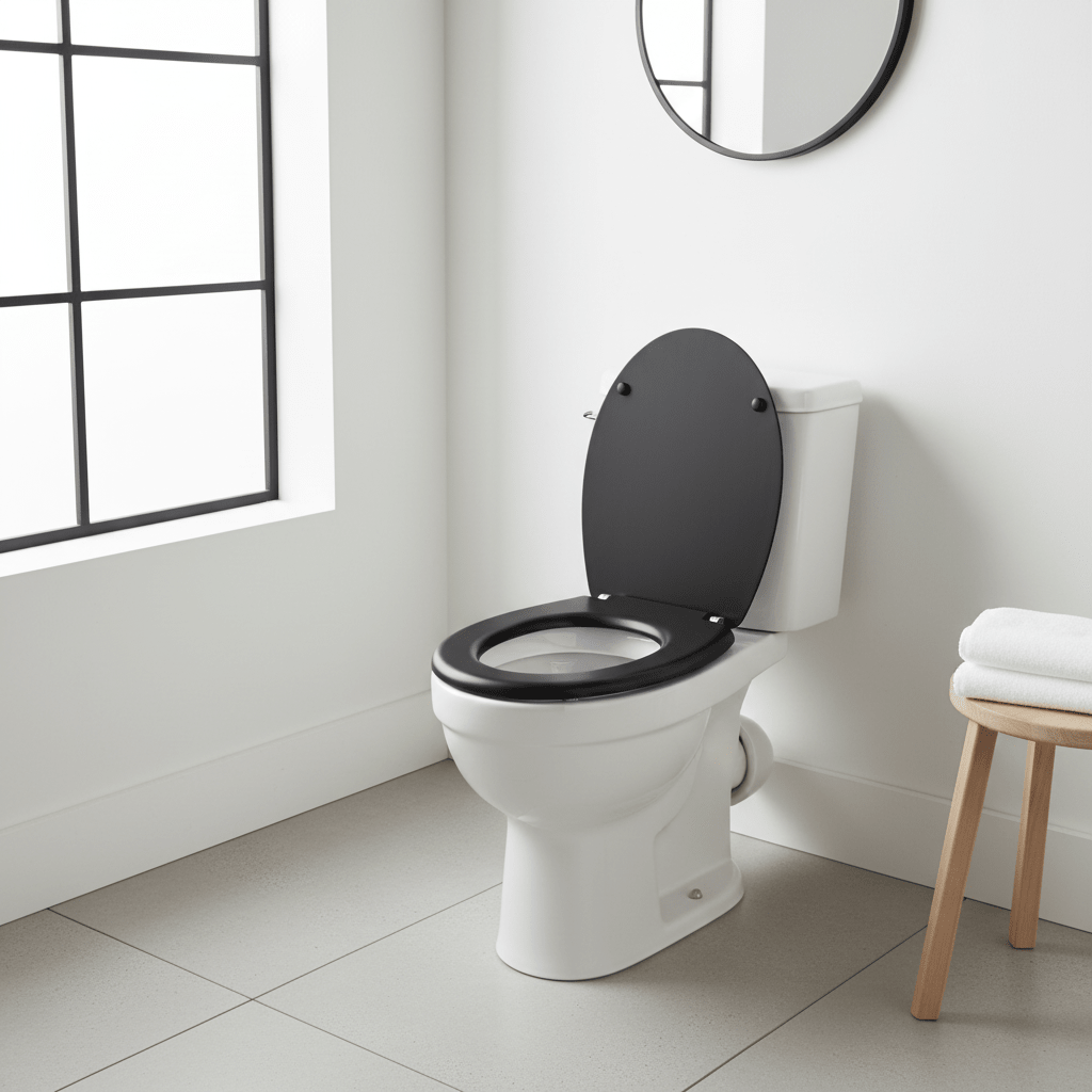 Brooks Black Panel Effect Toilet Seat
