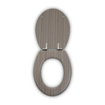 Brooks Grey Wood Toilet Seat