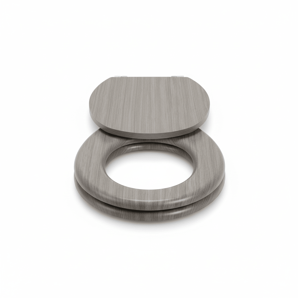 Brooks Grey Wood Toilet Seat