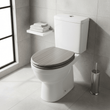 Brooks Grey Wood Toilet Seat
