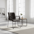 Buffalo Black Leather Weave Chair