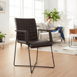 Buffalo Black Leather Weave Chair