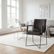 Buffalo Black Leather Weave Chair