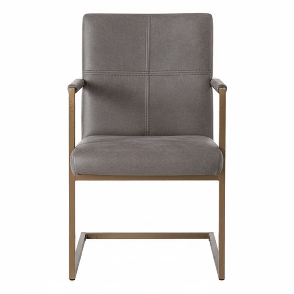 Buffalo Grey Leather Cantilever Dining Chair