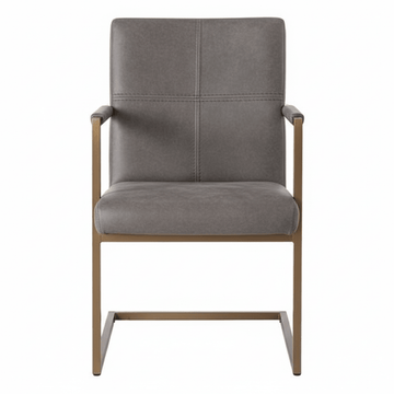 Buffalo Grey Leather Cantilever Dining Chair