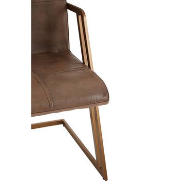Buffalo Grey Leather Cantilever Dining Chair