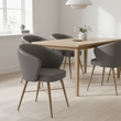 Buffalo Grey Leather Chair With Gold Finish Legs