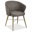 Buffalo Grey Leather Chair With Gold Finish Legs
